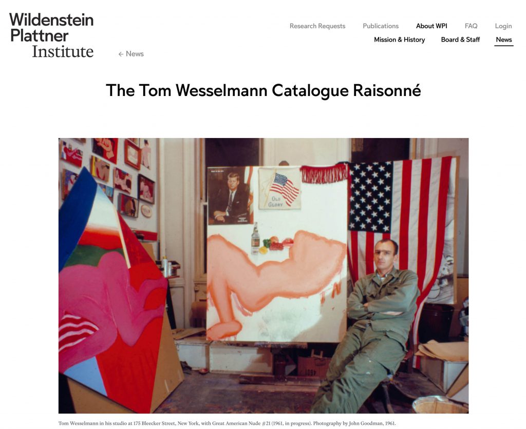 The Tom Wesselmann Catalogue Raisonné